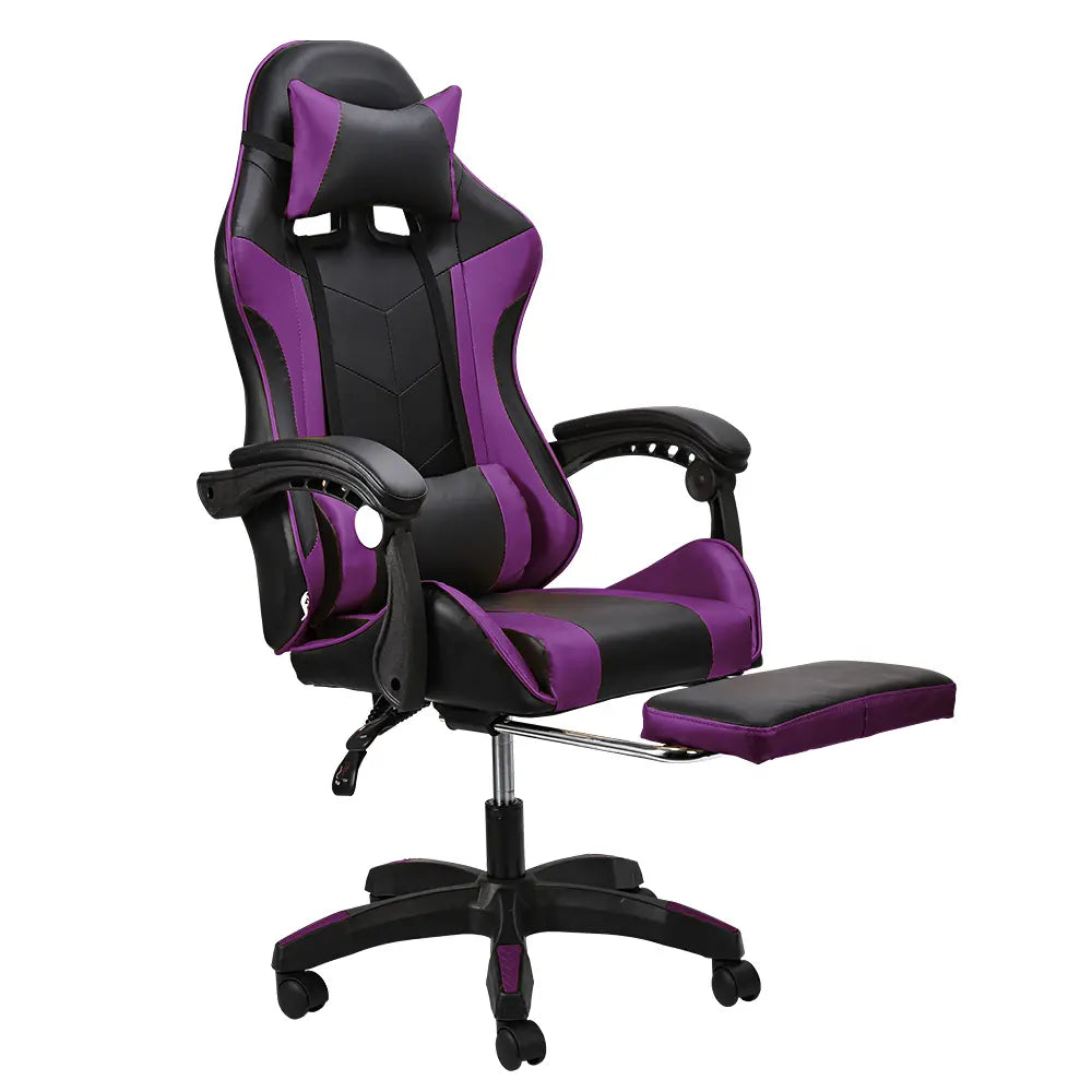 A sleek gaming chair designed for comfort and support, featuring adjustable armrests and a high back for extended gaming sessions.