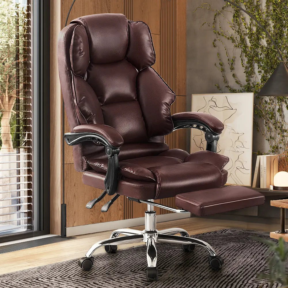 Truesdale Faux Leather Executive Chair with Footrest