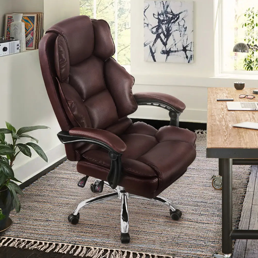 Truesdale Faux Leather Executive Chair with Footrest