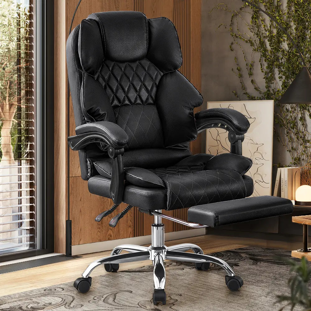 Dias Faux Leather Executive Chair with Footrest