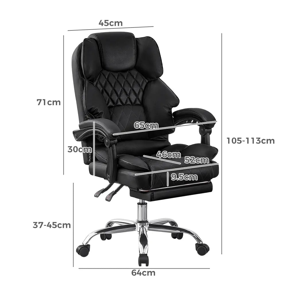 Dias Faux Leather Executive Chair with Footrest