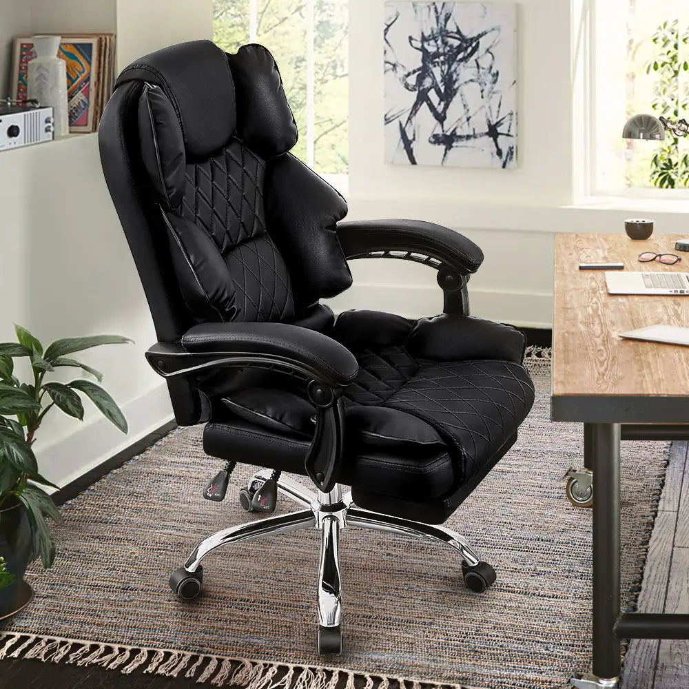 Dias Faux Leather Executive Chair with Footrest