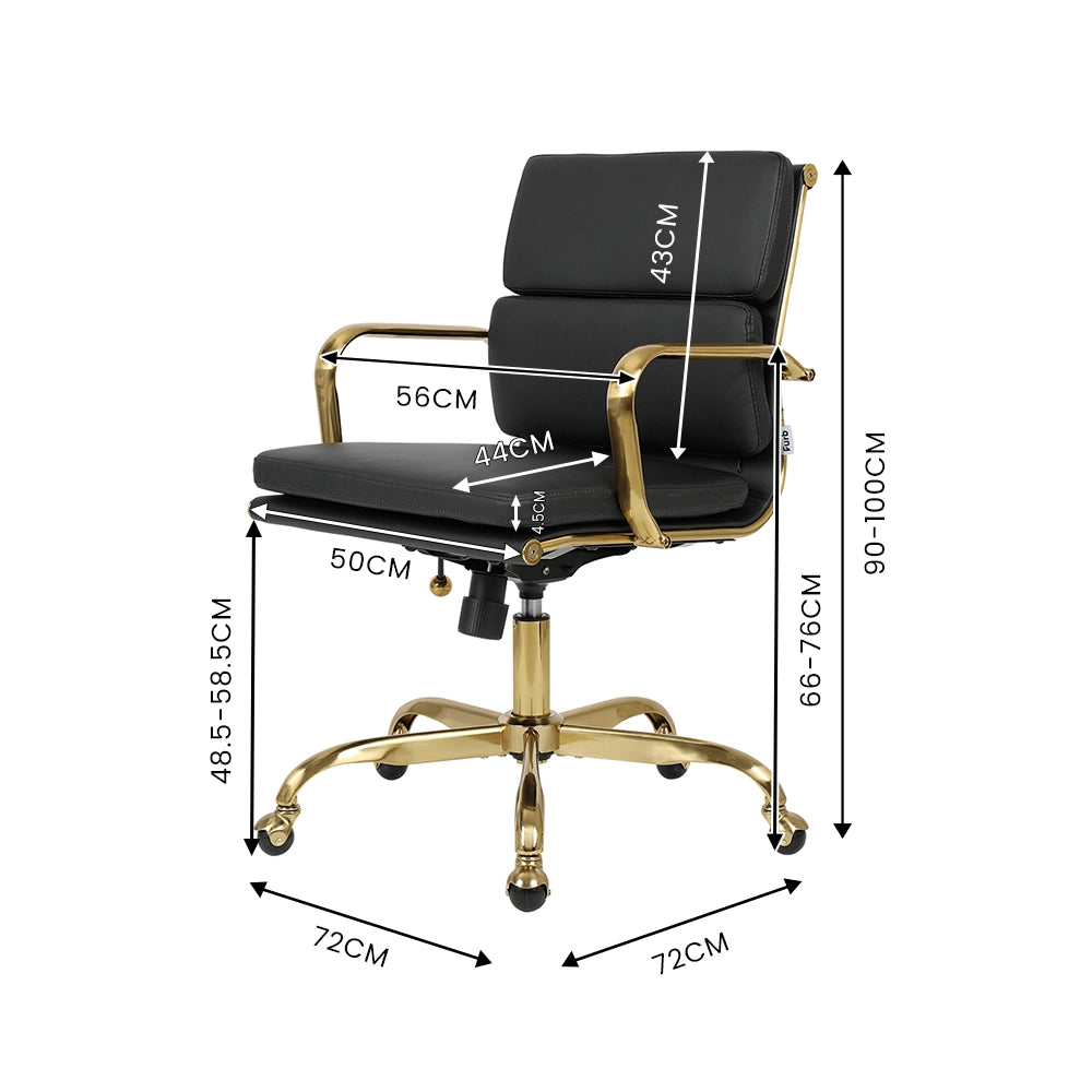 Eames Replica Mid-Back PU Leather Upholstered Executive Office Chair