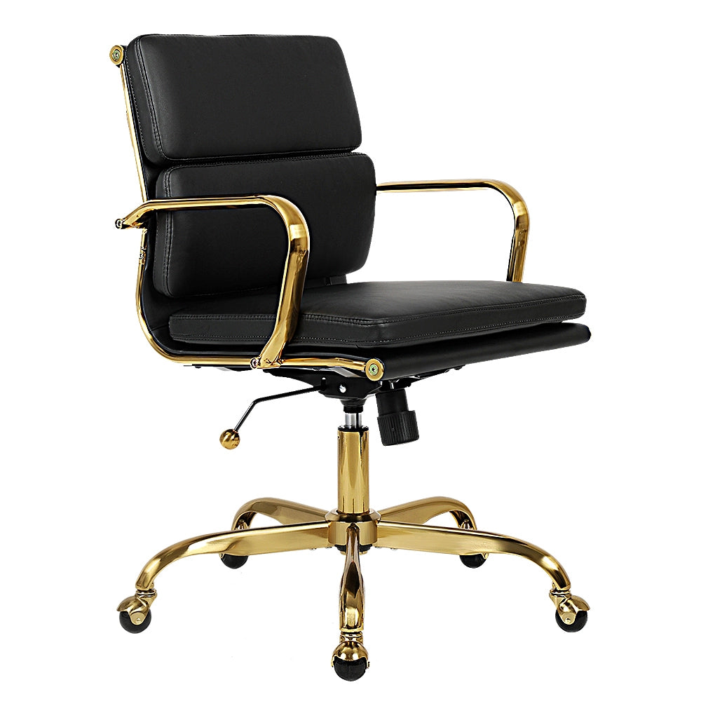 Eames Replica Mid-Back PU Leather Upholstered Executive Office Chair