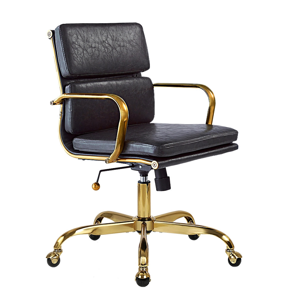 Eames Replica Mid-Back PU Leather Upholstered Executive Office Chair