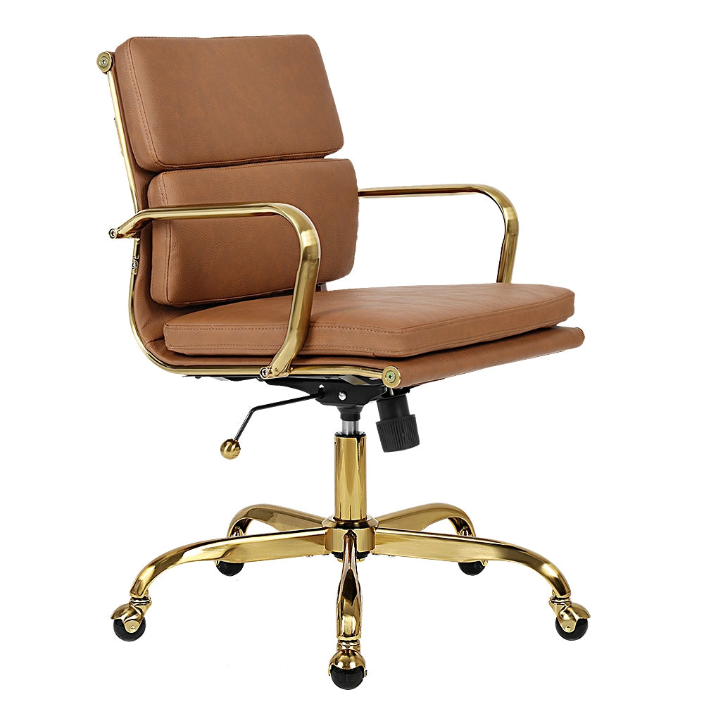 Eames Replica Mid-Back PU Leather Upholstered Executive Office Chair