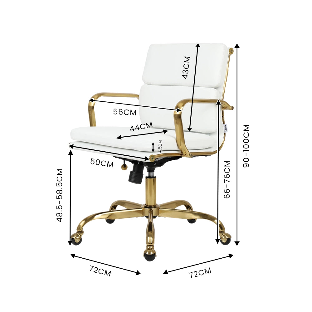 Eames Replica Mid-Back PU Leather Upholstered Executive Office Chair