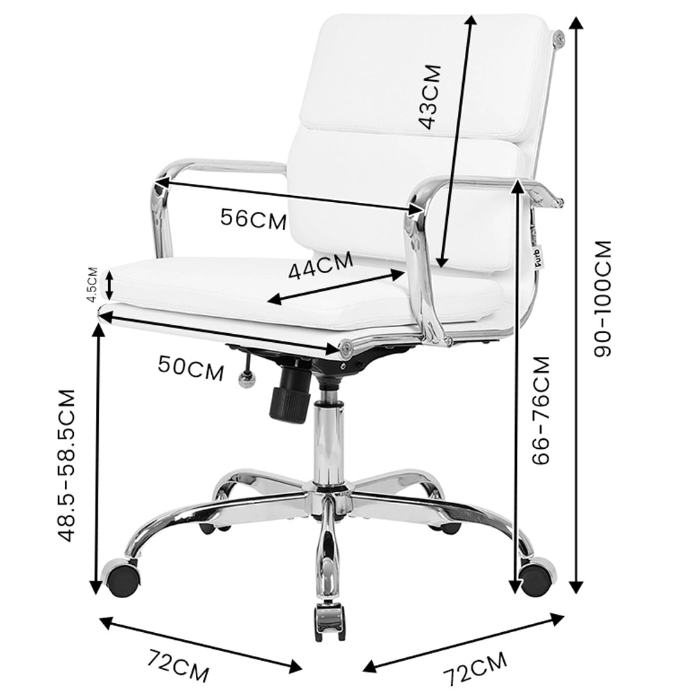 Eames Replica Mid-Back PU Leather Upholstered Executive Office Chair