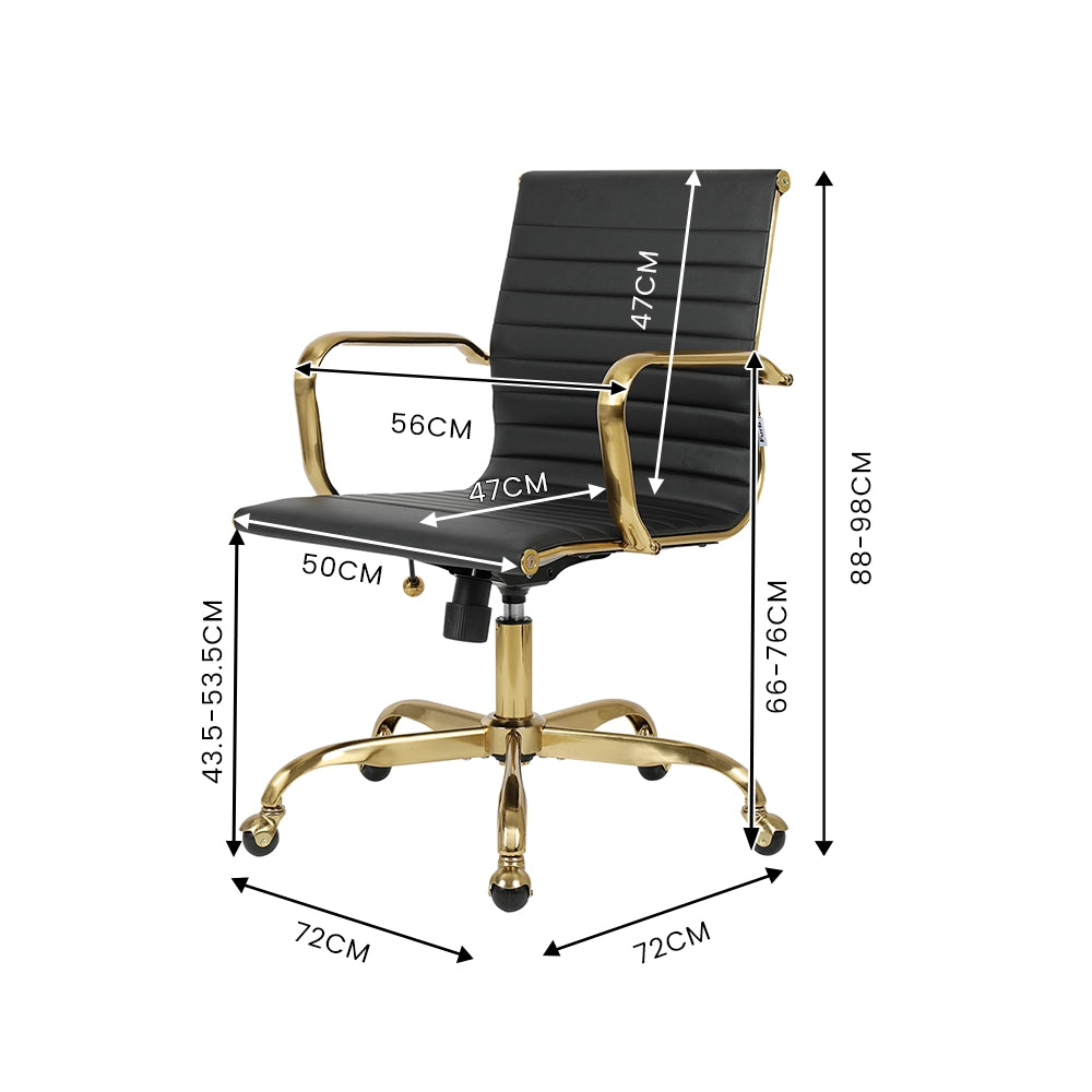 Eames Replica Mid-Back PU Leather Firm Feel Executive Office Chair