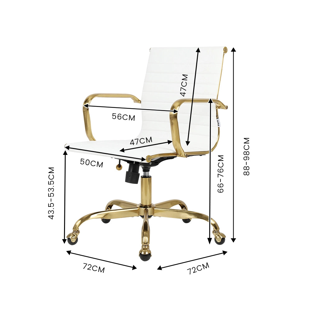 Eames Replica Mid-Back PU Leather Firm Feel Executive Office Chair