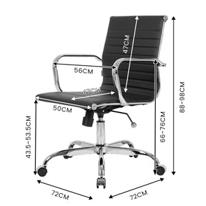 Eames Replica Mid-Back PU Leather Firm Feel Executive Office Chair