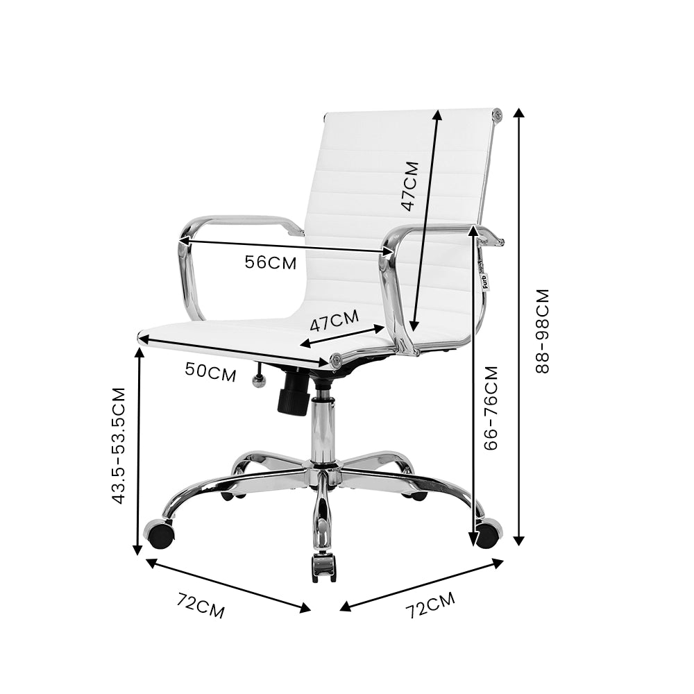 Eames Replica Mid-Back PU Leather Firm Feel Executive Office Chair