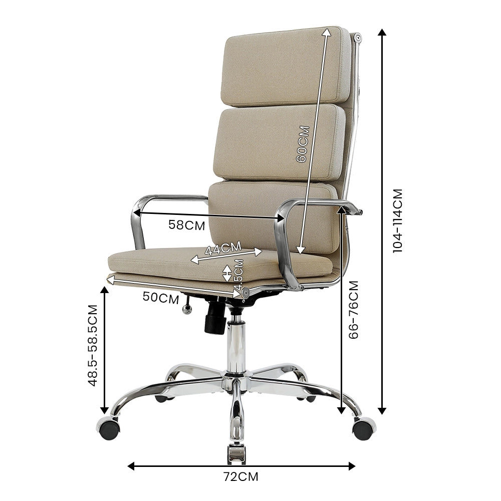 Eames Replica High-Back Fabric Upholstered Executive Office Chair