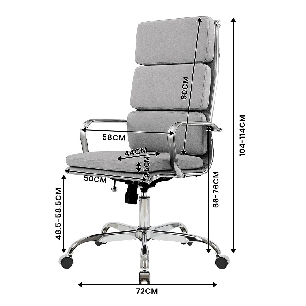 Eames Replica High-Back Fabric Upholstered Executive Office Chair