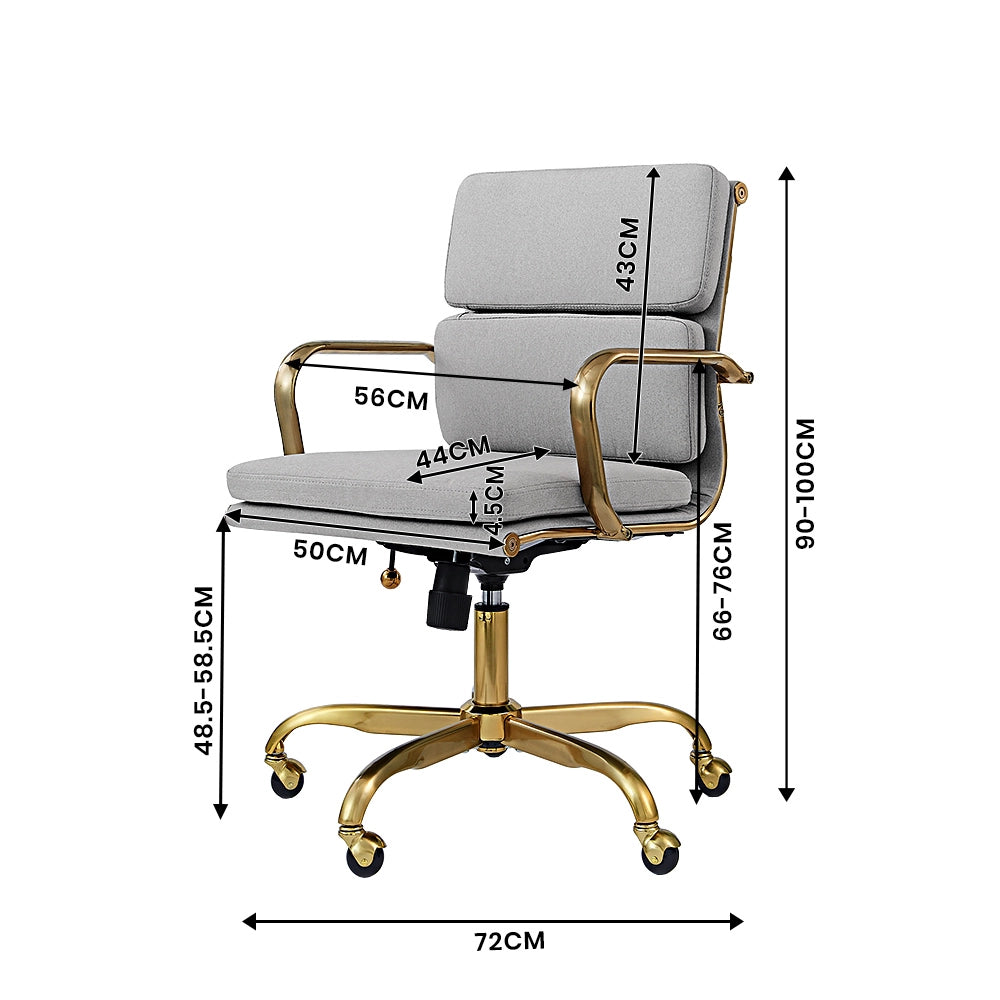 Eames Replica Mid-Back Fabric Upholstered Executive Office Chair