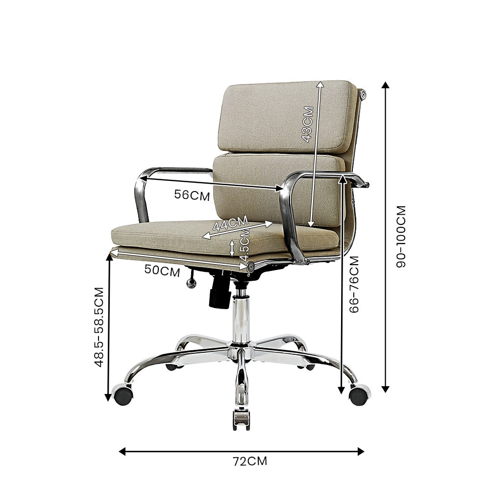 Eames Replica Mid-Back Fabric Upholstered Executive Office Chair