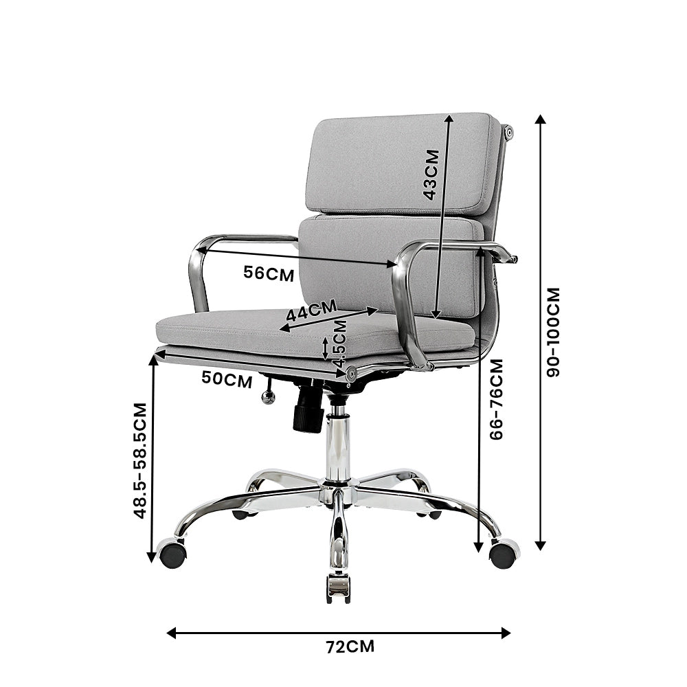 Eames Replica Mid-Back Fabric Upholstered Executive Office Chair