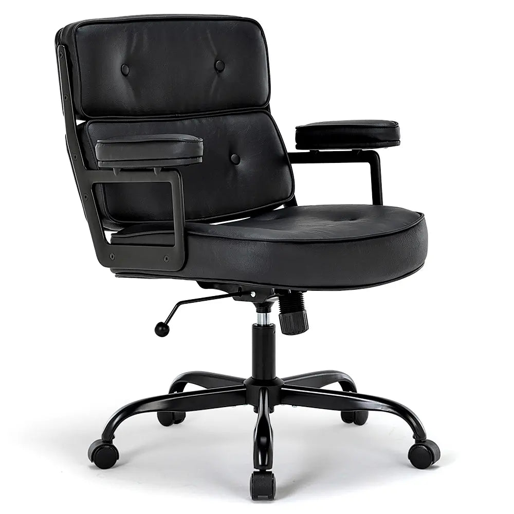 Copilot Faux Black PU Leather Upholstered Executive Office Chair