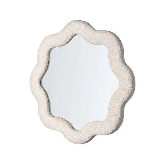 Sabrina Scallop Fabric Wall Mirror 800MM x 800MM