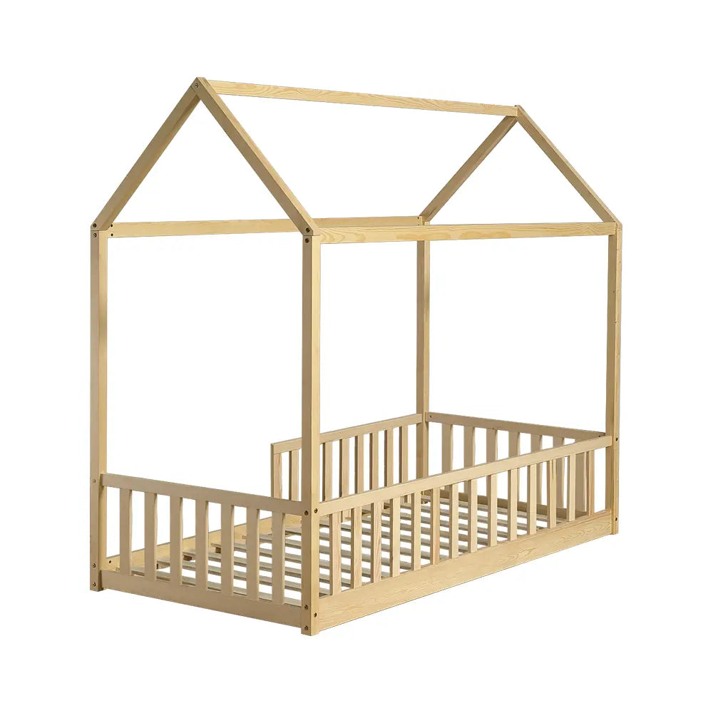 Bailey kids wooden bed frame with solid pine wood construction