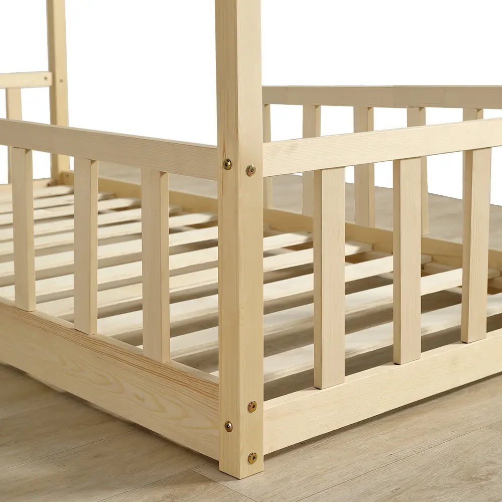 Solid wood legs providing sturdy support for Bailey kids bed frame