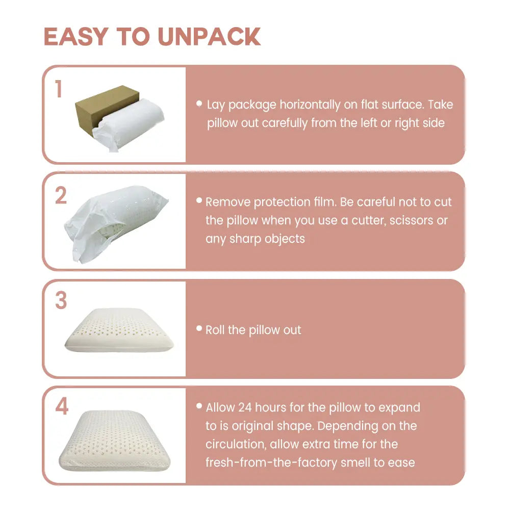 Ivory Low Profile Natural Organic Latex Pillow