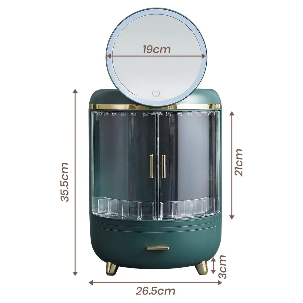 Suffolk Cosmetic Organiser with LED Mirror