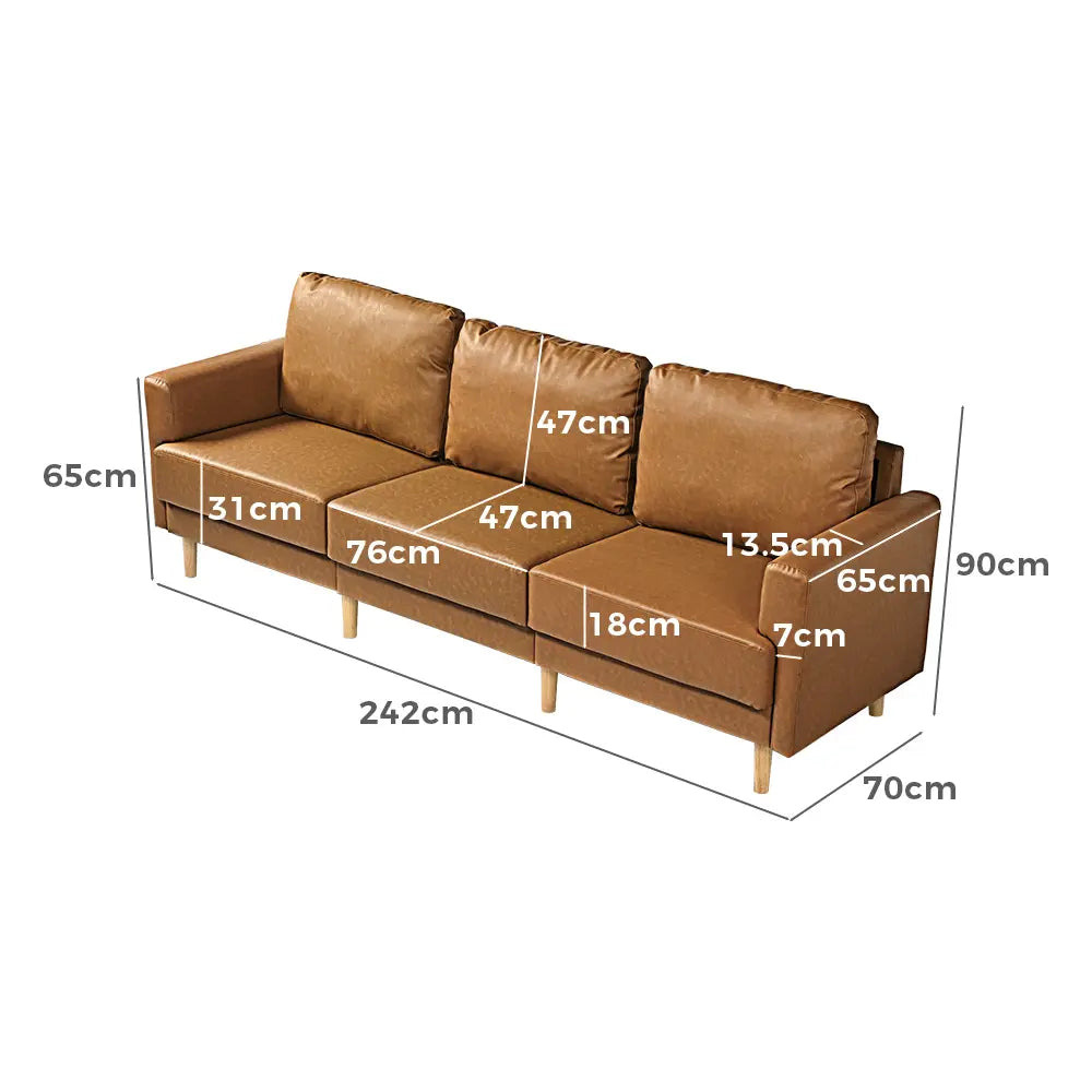 Mambo Leather 3-Seat Modular Sofa