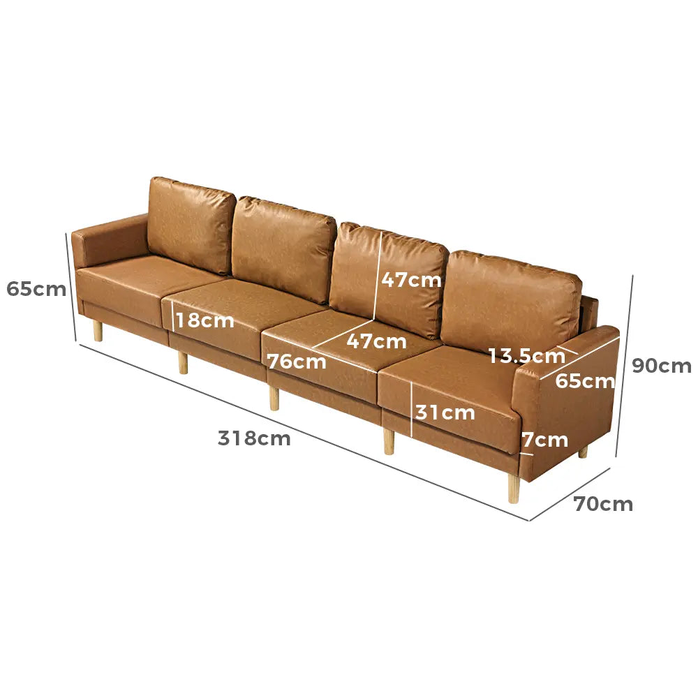 Mambo Leather 4-Seat Modular Sofa