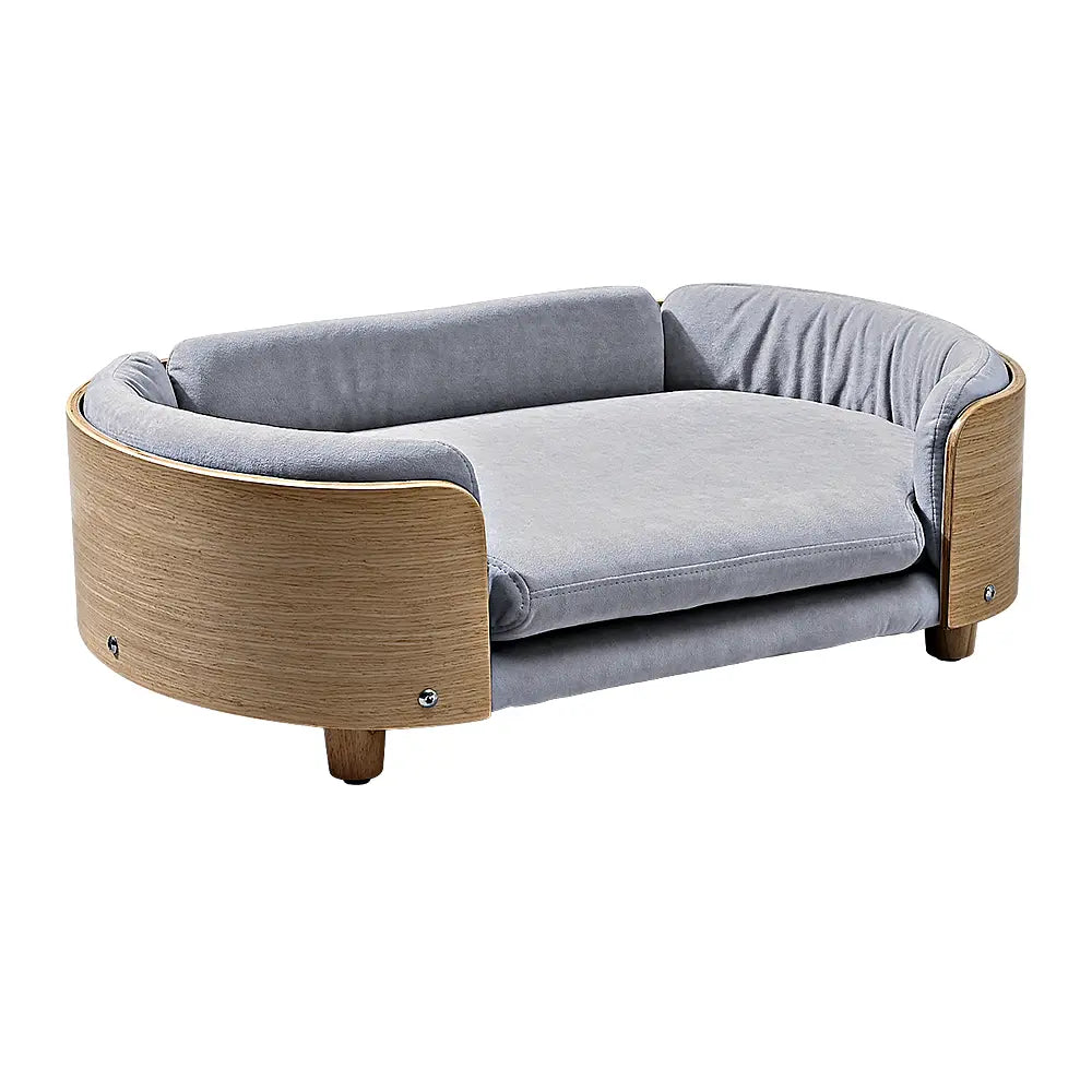 Easy-to-assemble Aron pet sofa with legs ready for attachment