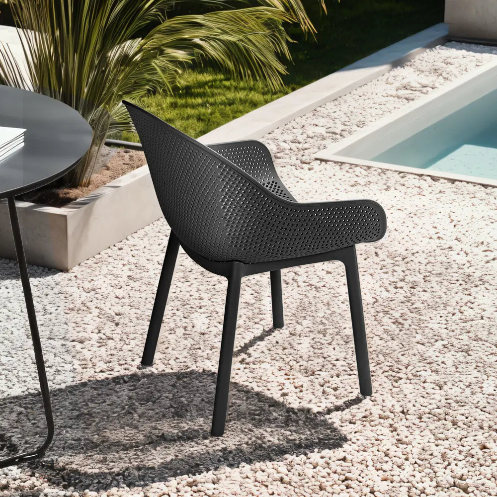 Molly Outdoor Dining Chair with Mesh Design