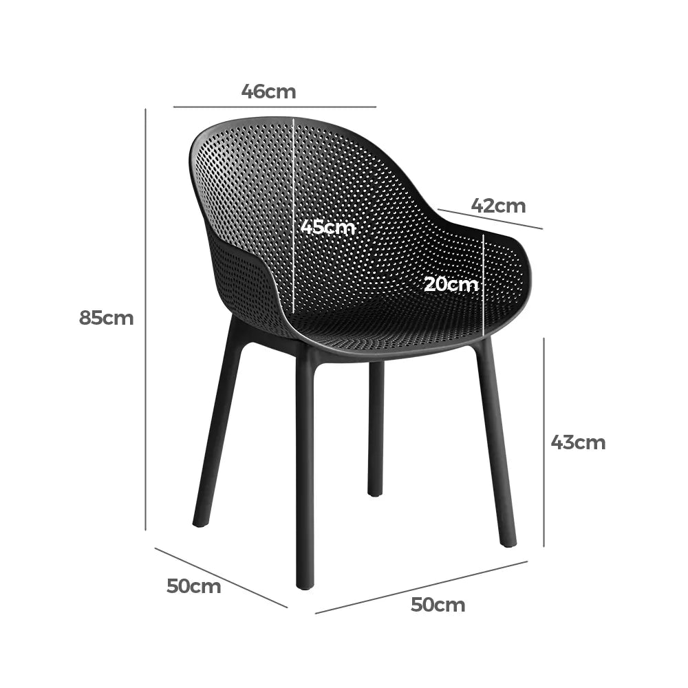 Molly Outdoor Dining Chair with Mesh Design