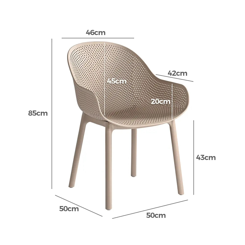 Molly Outdoor Dining Chair with Mesh Design