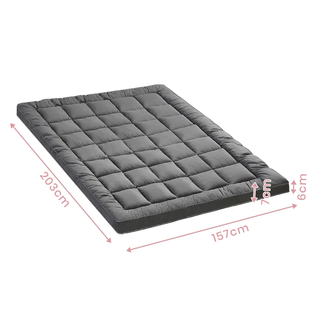 Zoilo Cotton Mattress Topper Grey