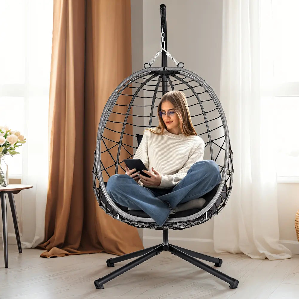 Allegra Outdoor Hanging Egg Chair Grey