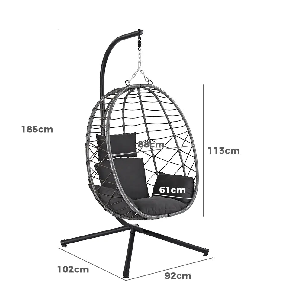 Allegra Outdoor Hanging Egg Chair Grey