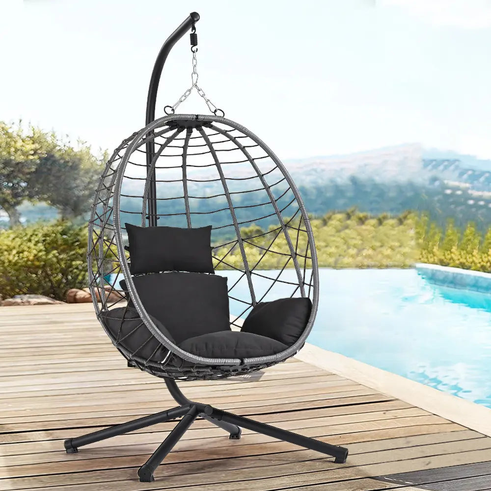 Allegra Outdoor Hanging Egg Chair Grey