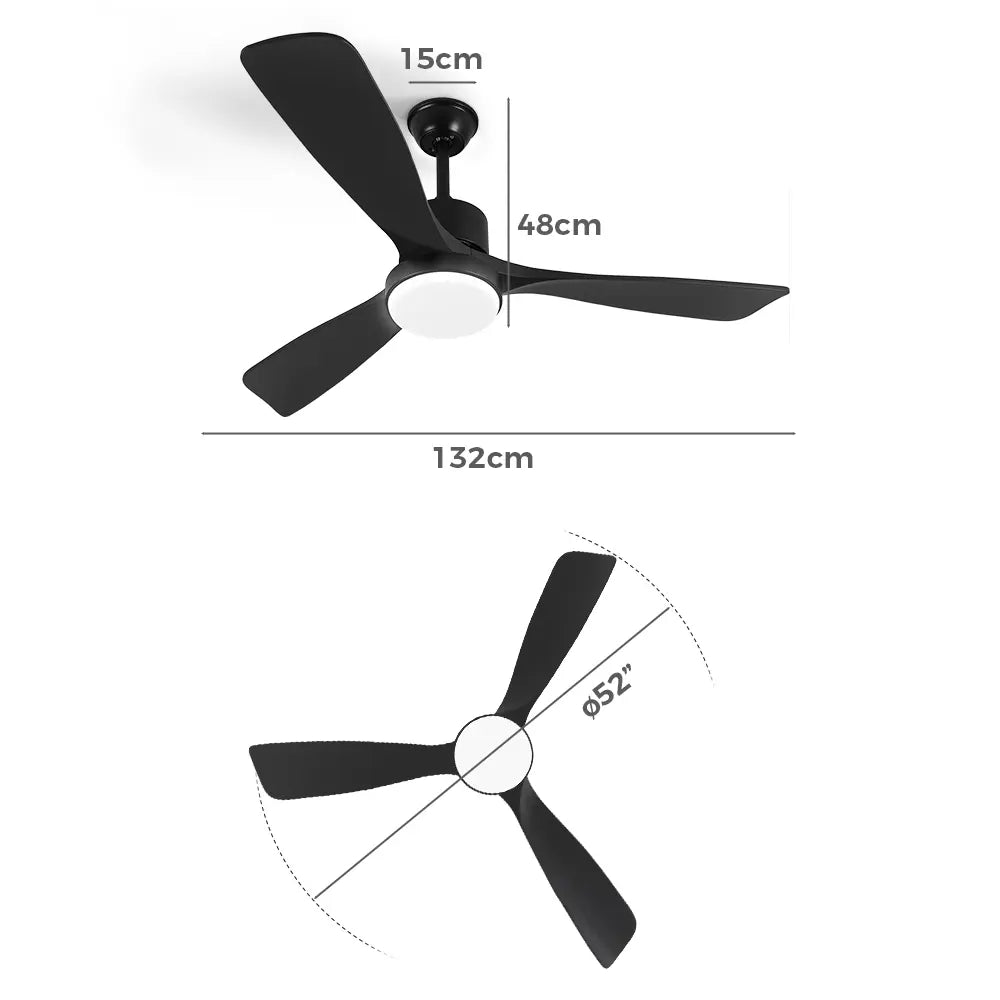 Neuron 52" Wooden Ceiling Fan with LED Light