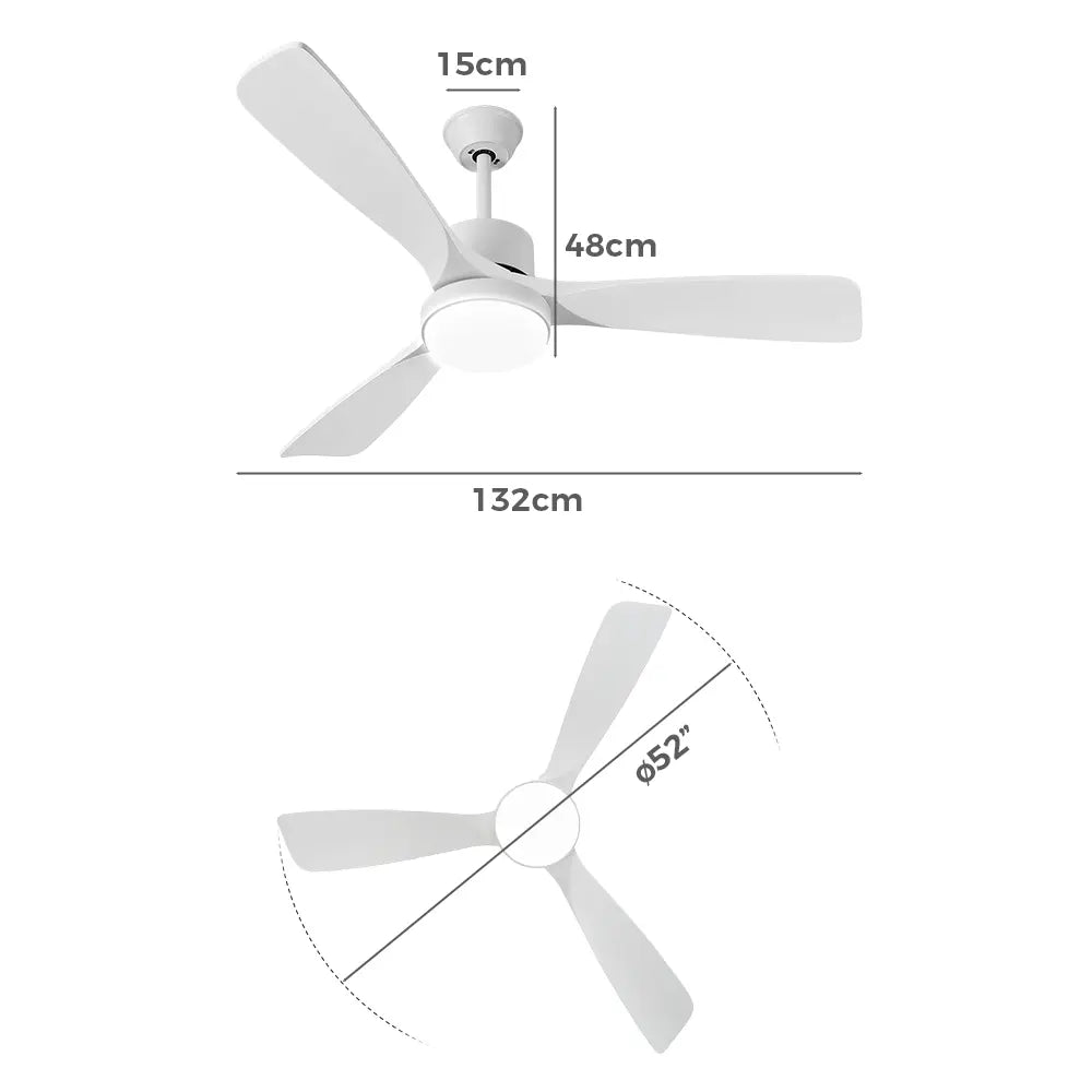 Neuron 52" Wooden Ceiling Fan with LED Light