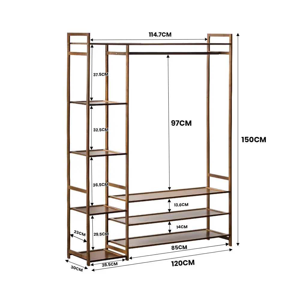 Tessa Wooden Garment Rack Dark Oak