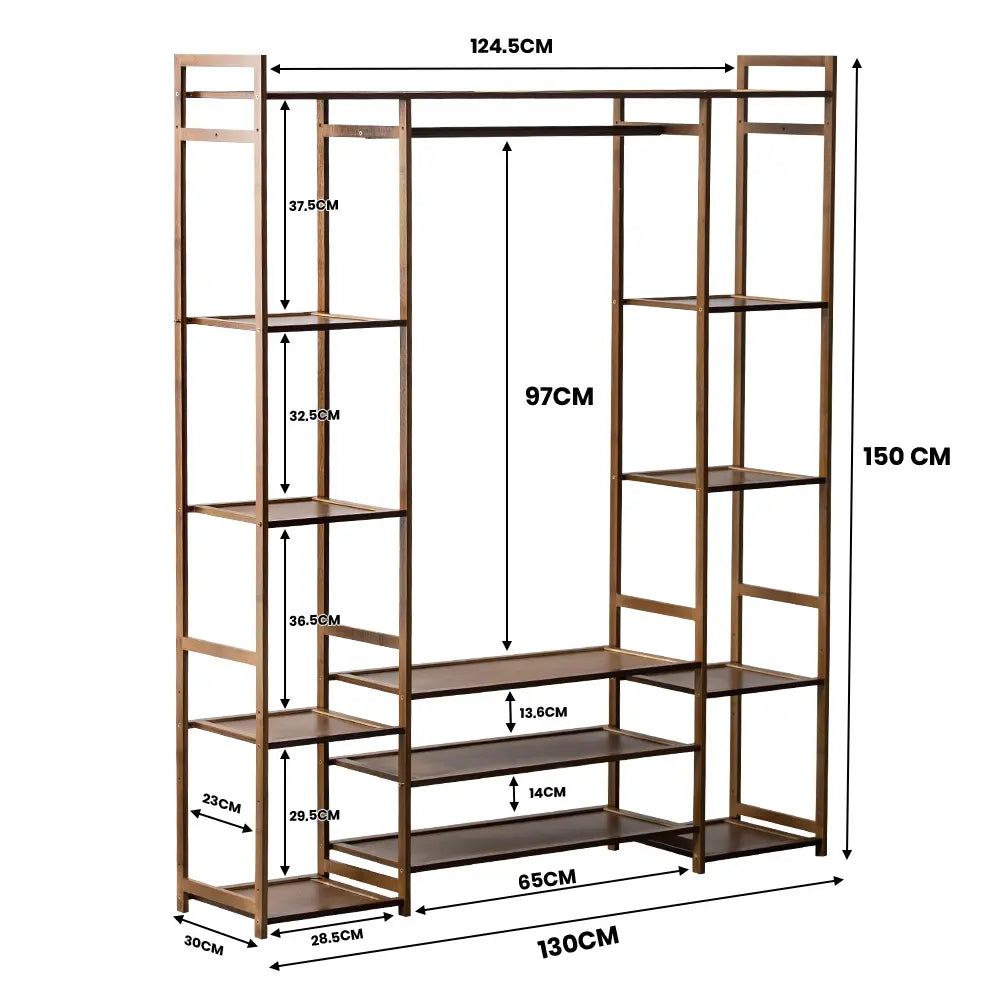 Tessa Wooden Garment Rack Dark Oak