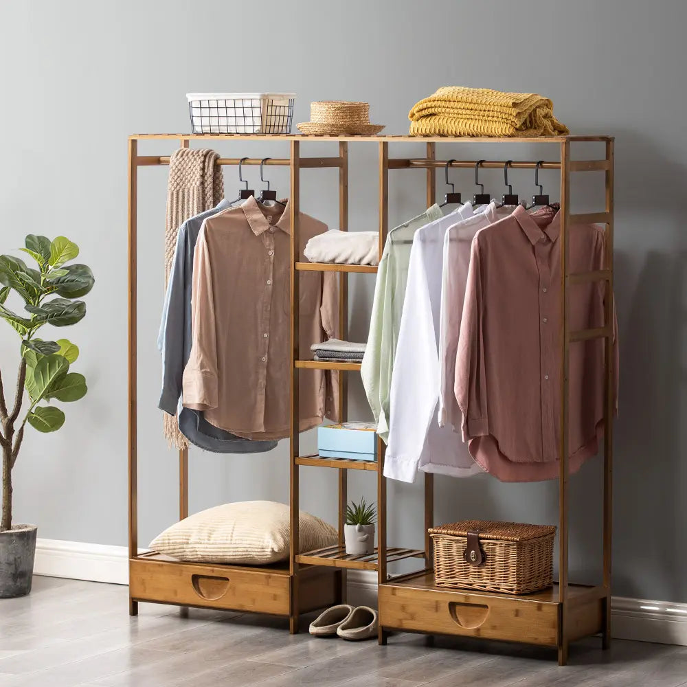 Tessa Wooden Garment Rack Dark Oak