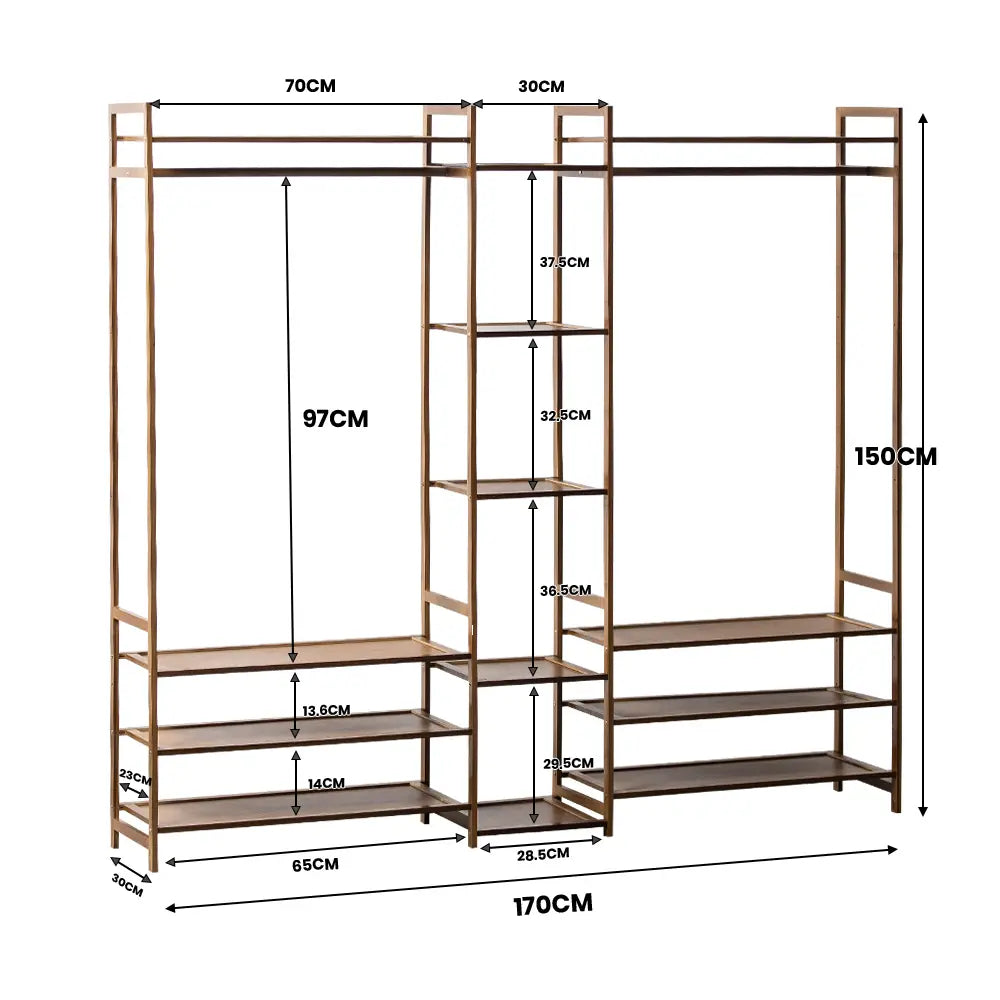 Tessa Wooden Garment Rack Dark Oak