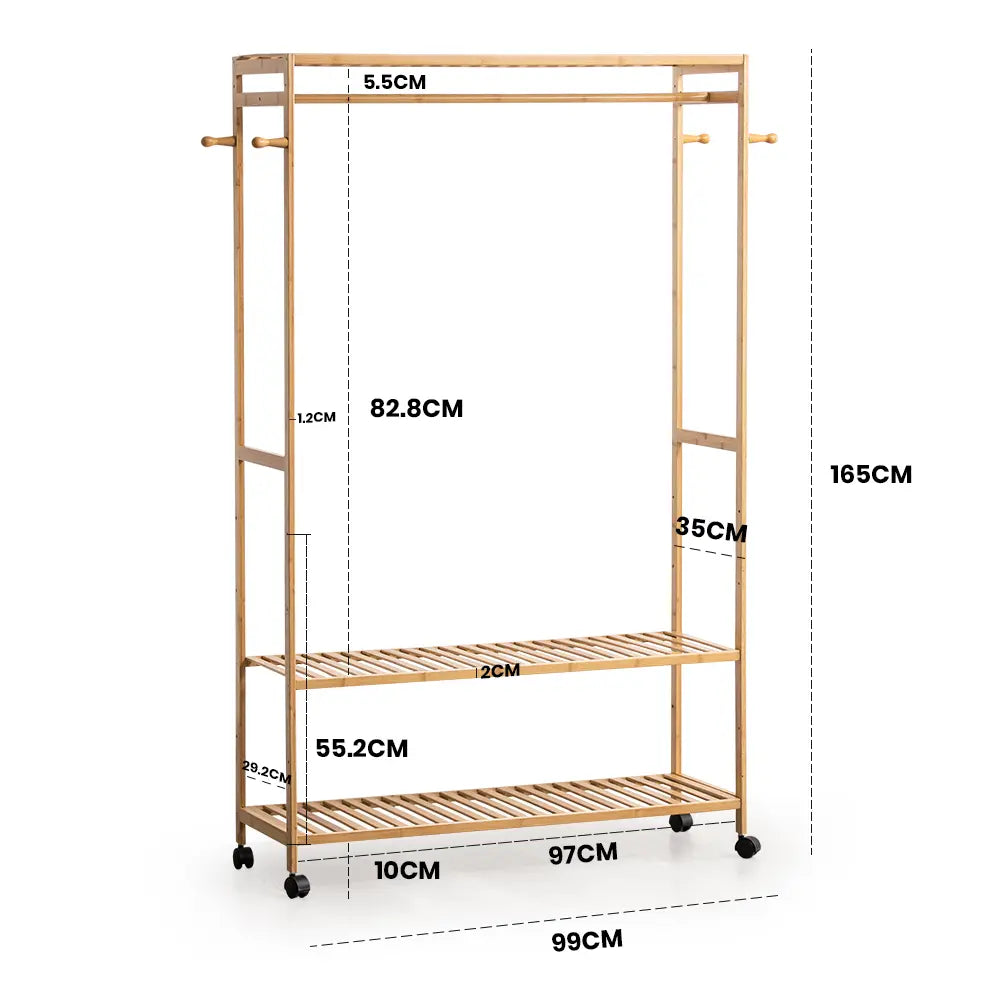 Tessa Wooden Garment Rack Oak